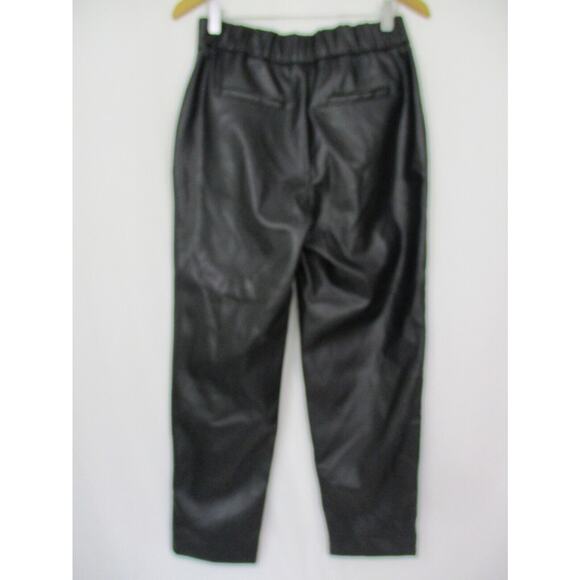 A New Day Faux Leather Pants Womens Small 28x27 Vegan Stretch High Waist Baggy - Picture 2 of 12